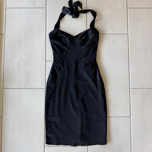 Betsy Johnson Elegant midi Black Halter Dress - S